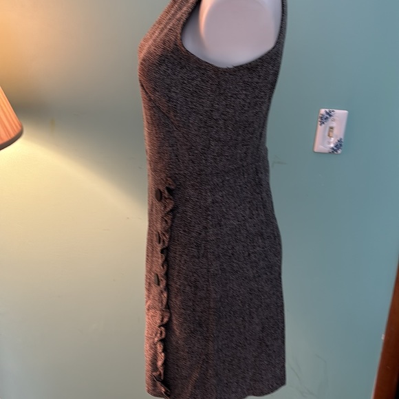 NWT LOFT black-white tweed look sleeveless dress zipper back dress - Picture 4 of 8